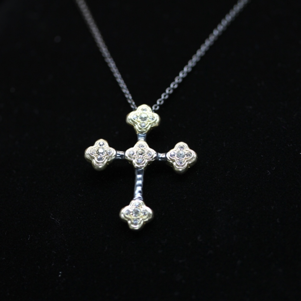 14ktgold Dipped Black/Gold Swarovski Necklace - image 3